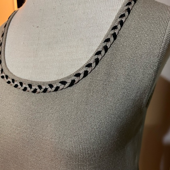 Ming Wang Beige Layering Tank Shirt Braided Scoop Neckline Size Small - Picture 4 of 10